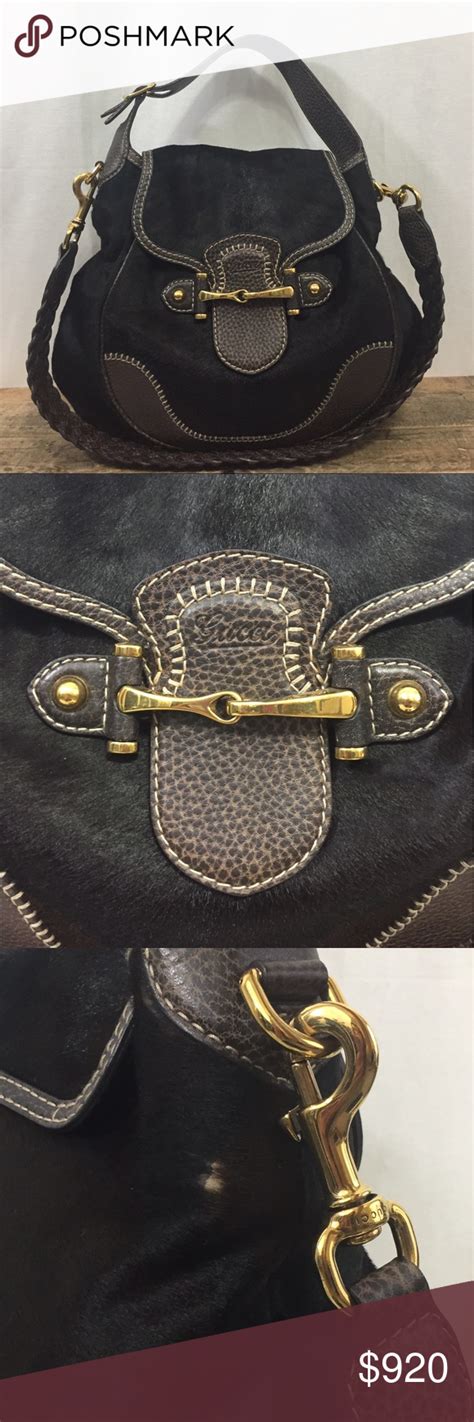 gucci cowhide bag|Gucci horse bit bag.